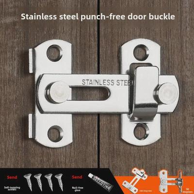 Stainless Steel Sliding Door Latch, 90° Bolt, Thickened Pet Cage & Barn Lock.