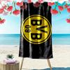 מגבת חוף מודפסת BVB 09, מגבת גדולה רכה מתייבשת במהירות לחוף, קמפינג, שחייה