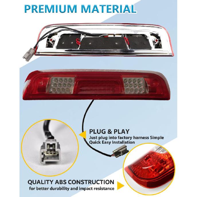 Silverado Sierra 3rd Brake Light LED Third Brake Light Cargo Lamp for Chevy Silverado GMC Sierra 1500 2500 3500 HD 2014-2018 Replace# 23509162