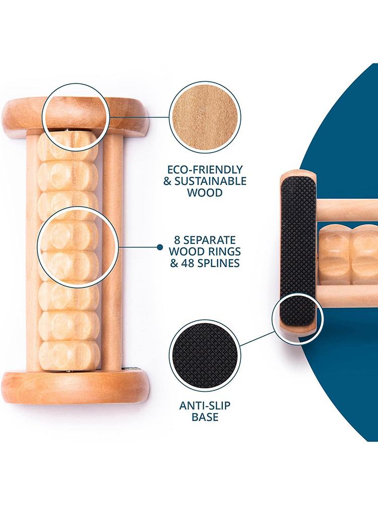 Foot Sole Massager Wooden Roller Type Solid Wood Foot Foot And Leg Massager Acupoint Ball For Plantar Fasciitis Travel Type Foot