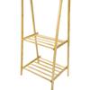 Foldable bamboo hanger with two shoe shelves, shelf, stand, hallway hooks
