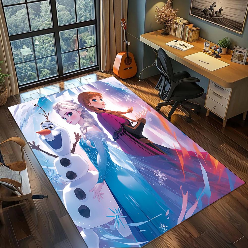 Elsa and Anna: A Dream Fantasy Rug Carpet Large Area Rug Non Slip Washable Floor Mat Gamer Room Bedroom Home Decor