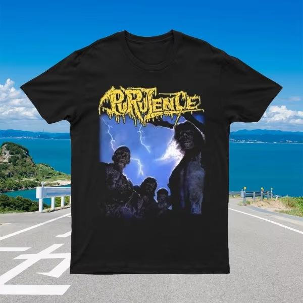 2025 New PULENSE - Inverted Decay Printed Unisex Street Fashion Trendy Short Sleeves Made of Pure Cotton Round