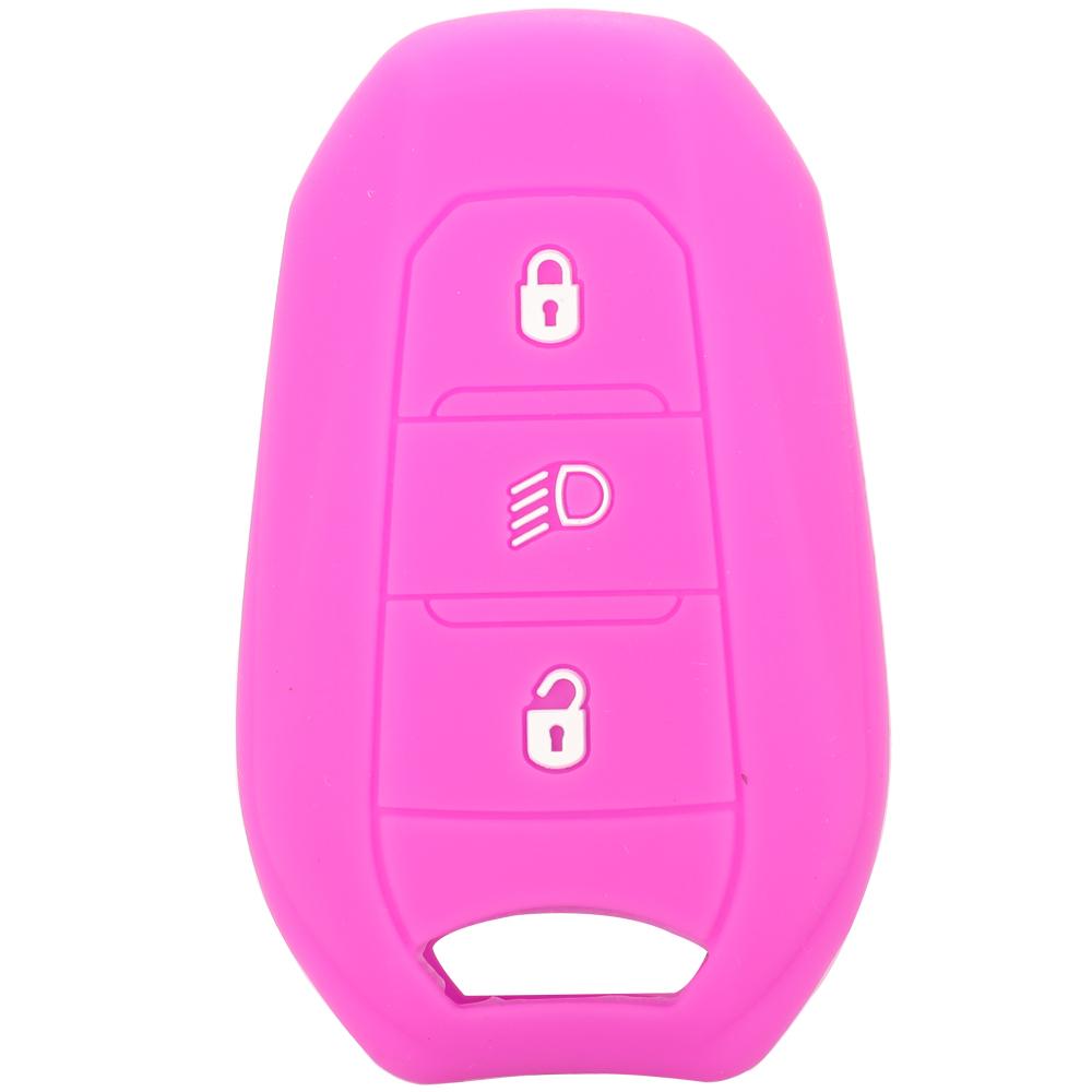 Jingyuqin Shell Cover Holder Car Key Fob Case For Peugeot 208 DS3 5008 DS5 DS6 For Citroen C4 C5 X7 Silicone Rubber Smart