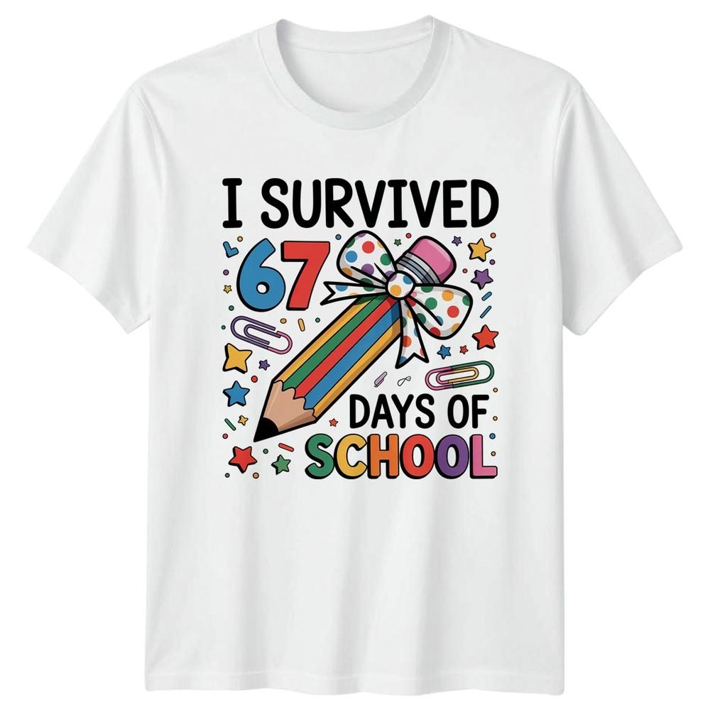 I Survived 67 Days Of School TShirt Day Counting Education School Milestone S