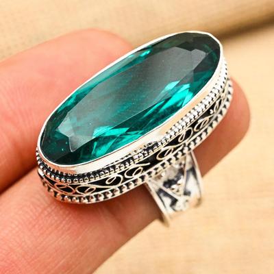 Indikolit Ädelsten Handgjord Solid 925 Sterling Silver Vacker Smyckesring