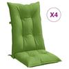 High Back Seat Cushions 4 Pcs Melange Green 120 X 50 X 7 Cm Fabric