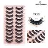 10/20Pairs D Curl Russian Strip Lashes Wholesale Bulk Volume Natural Wispy Fake Eyelashes Makeup Suppliers