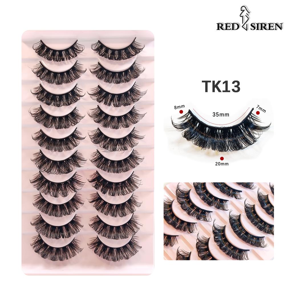 10/20Pairs D Curl Russian Strip Lashes Wholesale Bulk Volume Natural Wispy Fake Eyelashes Makeup Suppliers