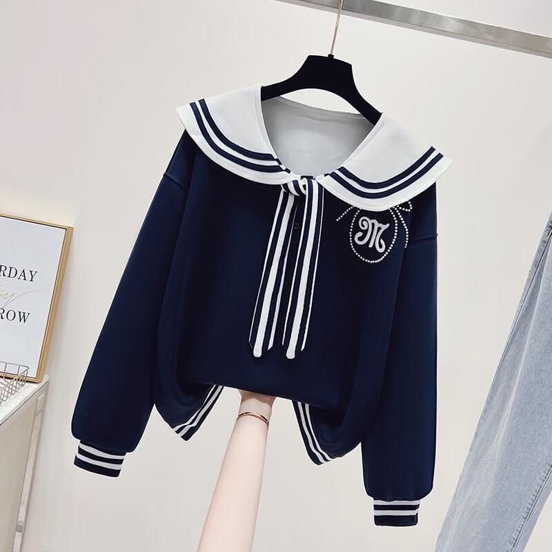 La Chapelle Soft Girl Sailor Collar Long Sleeve Sweatshirt