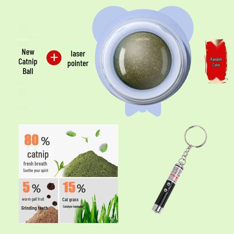 Catnip Wall Ball: Self-Entertainment Toy for Cats, Molar Teaser, Ready-to-Eat, Relieves Boredom