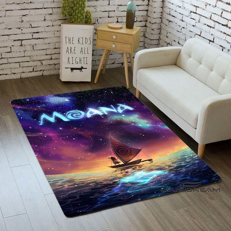 The new Moana-themed comedy adventure room mat is washable and non-slip, suitable for living room sofas, kitchens, and other are