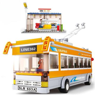 0332 Trolley-Busse 457 Teile 3D Bau Ziegel DIY Bausteine Sets für Kinder Spielzeug Weihnachtsgeschenk DIY Spielzeug 60154