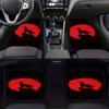 4Pcs Wolf And Red Moon Print Design Carpet Car Floor Mats for Auto Van Truck SUV-4 Pieces Front & Rear Full Set Universal Fit Car Interior Decoration