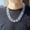 Rock Punk Acrylic Spikes Chain Necklace Clear Lock Pendant Jewelry Clear Thorns Necklace Suitable for Men and Women