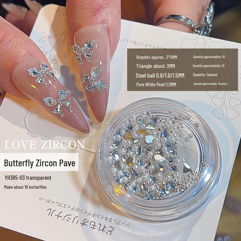 

Смесь страз-бабочек и цирконов маркизы, аксессуары для нейл-арта с мини-стальными бусинами