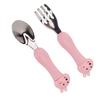Cartoon Fork Spoon Stainless Steel Baby Feeding Training Spoons Forks Portable Children Animal