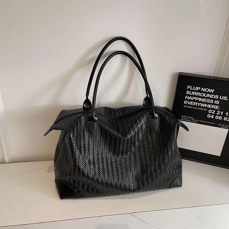 Vintage Tote Bag PU Large Capacity Shoulder Bag Women's Travel Bag