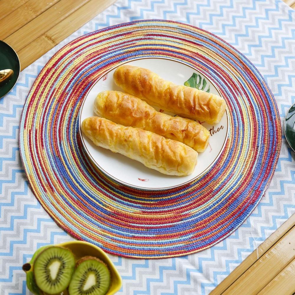 Round Coasters, Woven High Temperature Resistant Non-slip Table Coasters, Suitable for Barbecue, Christmas Party and Daily Use
