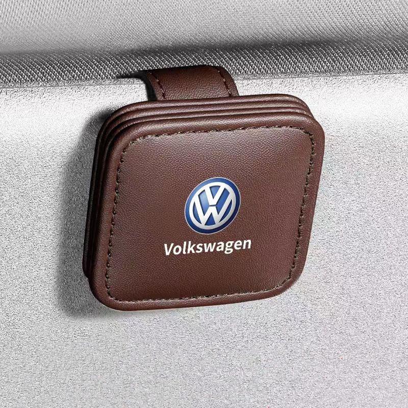 Car Sun Visor Glasses Sunglasses Clip Card Ticket Holder For VW Volkswagen Golf Polo Passat Jetta Interior Mouldings KSDE-U54 Zj8