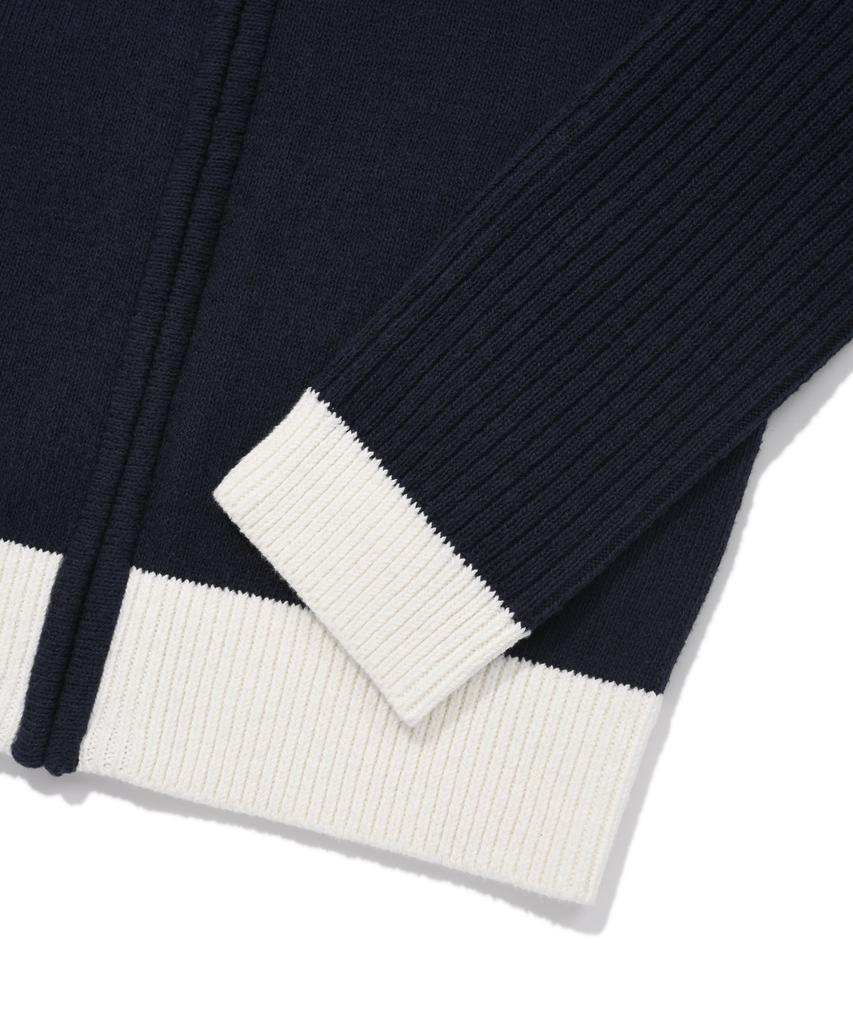 COVERNAT WOMAN High-Neck Zip-Up Knit Navy