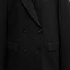 Coach Solid Color Double Breasted Casual Long Sleeve Blazer Women blazer Black CN472-BLK