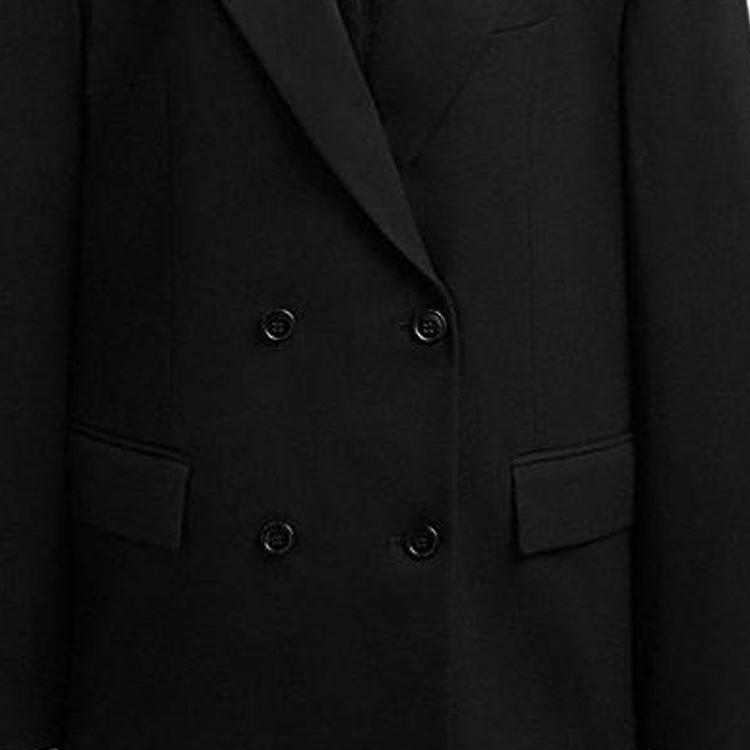 Coach Solid Color Double Breasted Casual Long Sleeve Blazer Women blazer Black CN472-BLK