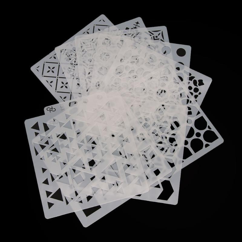 9 Stück DIY Schablonen für Bastelarbeiten Wiederverwendbare Texturschablonen Schichtschablonen zum Malen auf Holz Wand Scrapbooking Möbel Stoffe