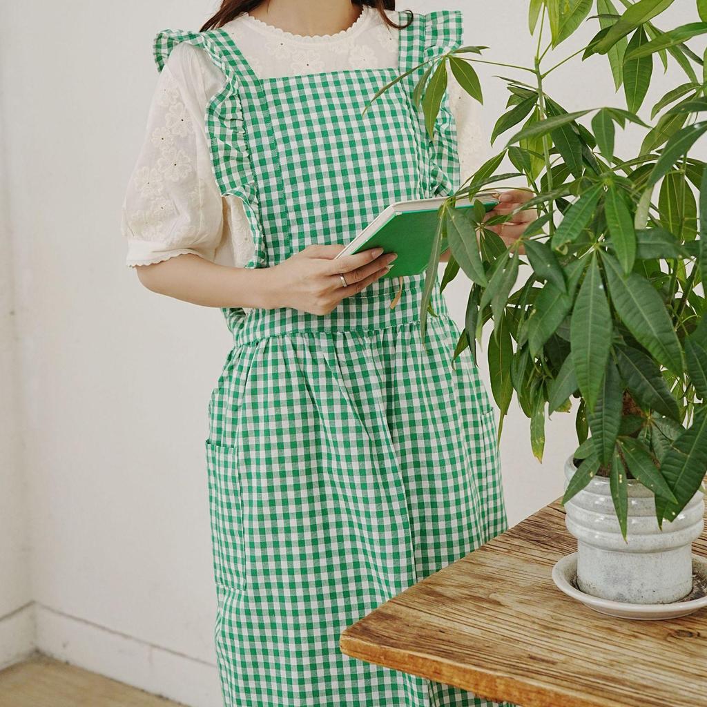 European & American Retro French-Style Ruffled Apron for Baking & Art - Large Size