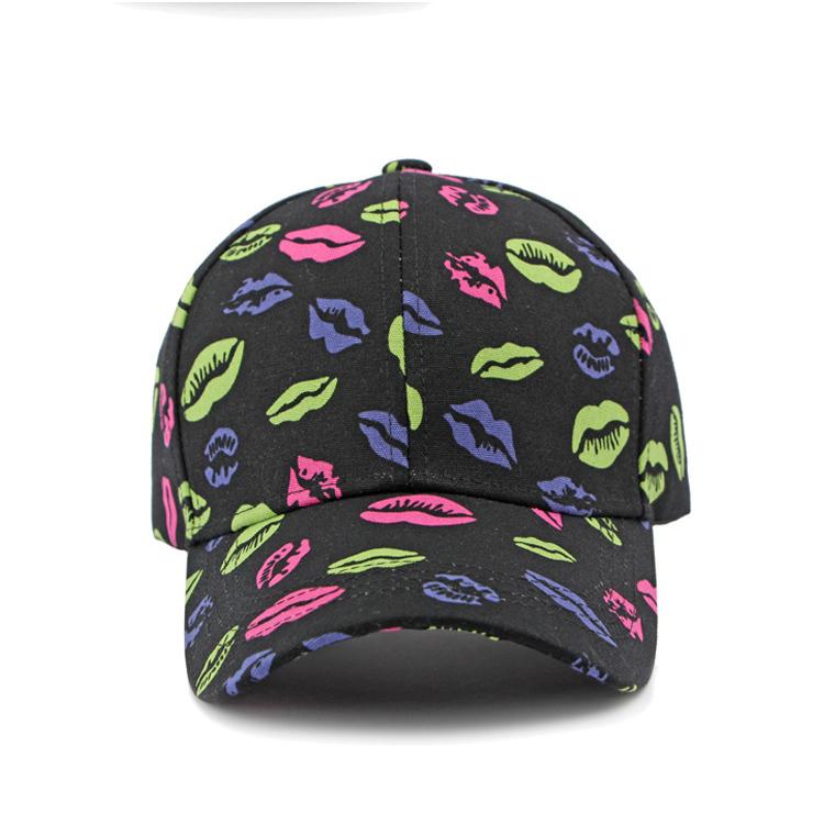Hat Women's Lip Print Baseball Cap Outdoor Sun Protection
