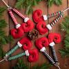 4 PCS Christmas Elf Legs Picks-Elf Feet Tree Ornaments with Fixed Wire-Striped Plush Stuffed Elf Leg Picks for Christmas Tree Party Home Decorations