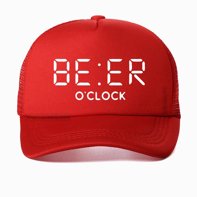 

Funny BEER OCLOCK Print Unisex Dad hat Cool Summer Unisex Women Adjustable Mesh breathable Trucker hats Casquette Baseball Cap Adjustable