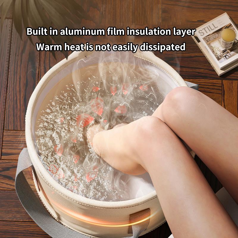 Lavoar portabil pliabil pentru baie pentru picioare, cu mânere, perfect pentru înmuierea picioarelor în călătorii, camping și activități în aer liber