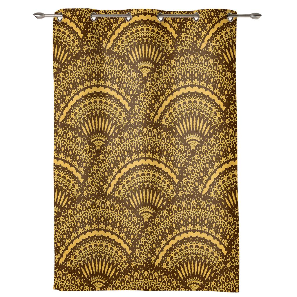 Złota Koronka Koronkowa Ciemnobrązowa Zasłona Okienna Sypialnia Salon Zasłony Okienne Dekoracja Kuchni Żaluzje Zasłona