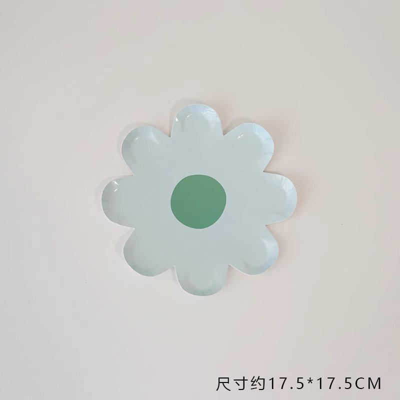 Wind Daisy Disposable Plate Children'S Holiday Party Ornament Birthday Party Cake Paper Plate Decoration