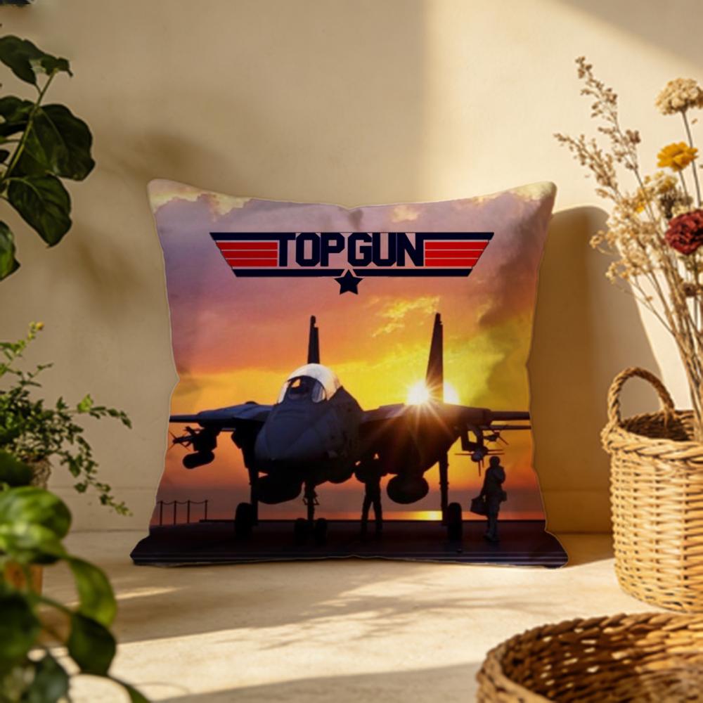 Trendy TTop Gunable Cushion Cover Versatile DoubleSided Pillow Case Fit for Sofa Bed Car Daily Decor