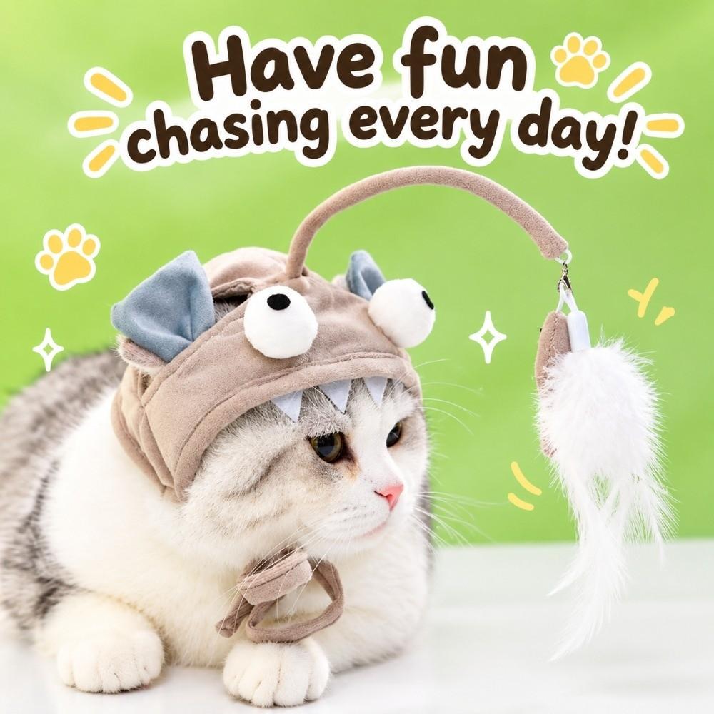 Soft Kitten Teaser Toy with Replaceable Pendant Interactive Cat Wand Cat Feather Toy for Kittens
