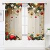 2 Pieces, Christmas Tree Branch Colored Ball Curtains -30% Blackout - Suitable for Living Room, Bedroom, Kitchen, Home Decoratio
