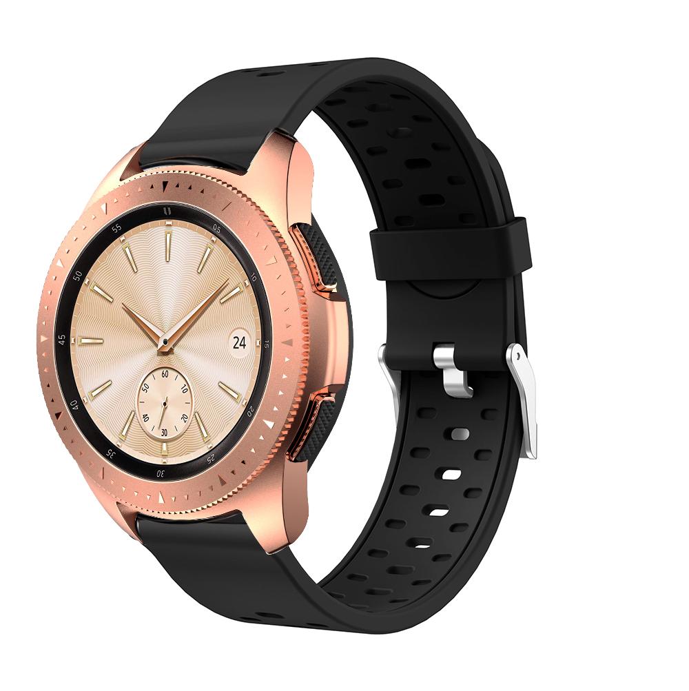 

20mm Dual-colors Silicone Smart Watch Replacement Strap for Samsung Galaxy Watch Active SM-R500NZKAXAC All Black