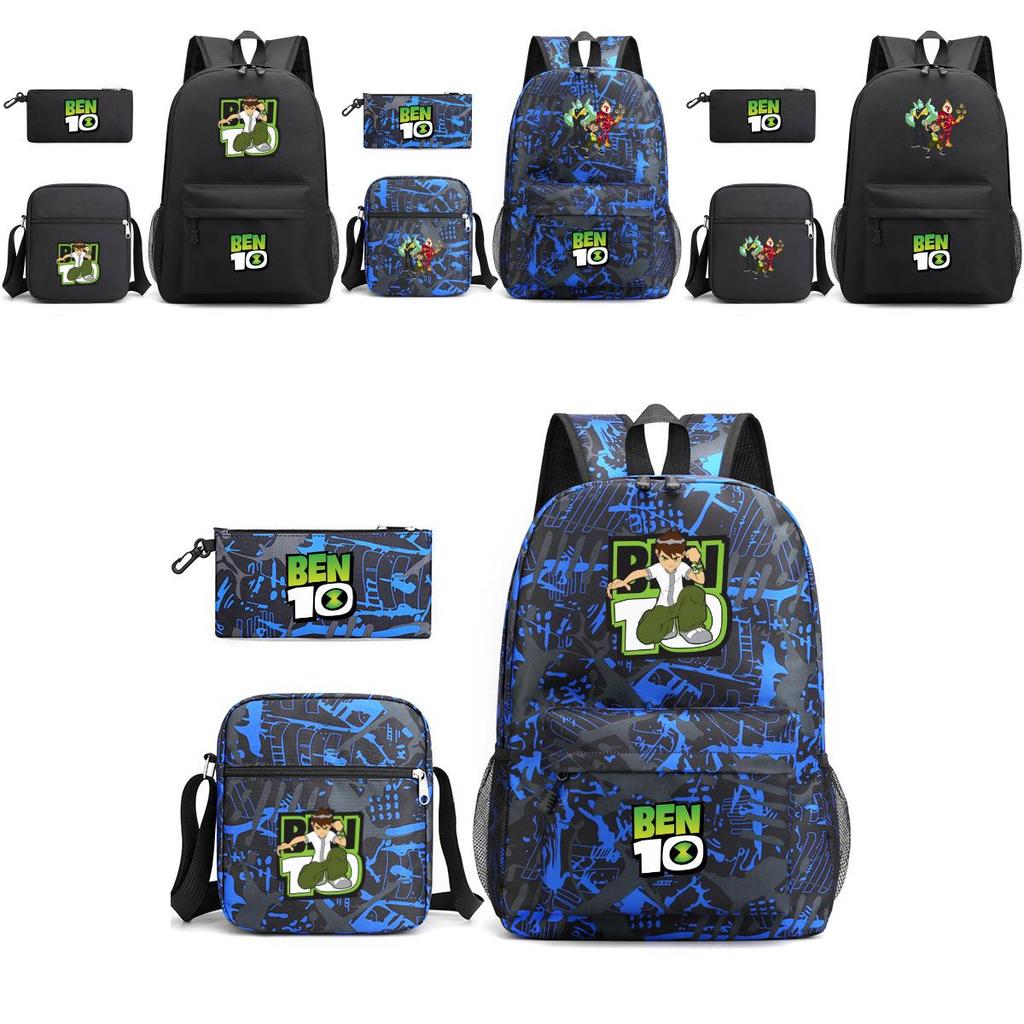 Ben10 Backpack Cartoon Boy Girl Canvas School Bag With Breathable Straps For Outdoor Use