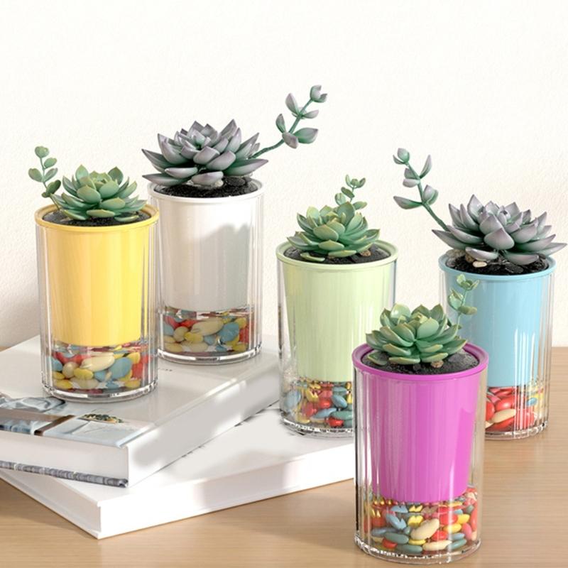 Selbstbewässernder Blumentopf Stilvoller Dekorativer Pflanztopf Selbstbewässernder Blumenkasten Für Zimmerpflanzen Einfache Pflege