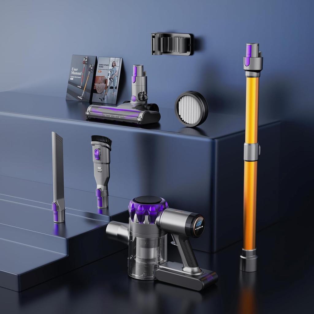 S3P Purple-gold Cordless Broom Vacuum Cleaner