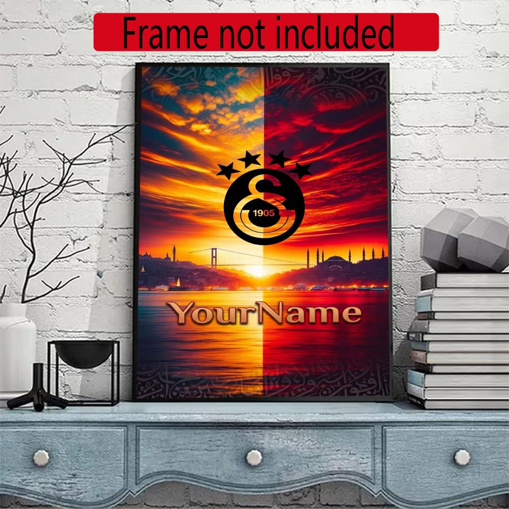 Galatasaray Personalized Text Diamond Painting Round Diamond Mosaic Rhinestones Diamond Embroidery Craft Kit Wall Decor Without Frame