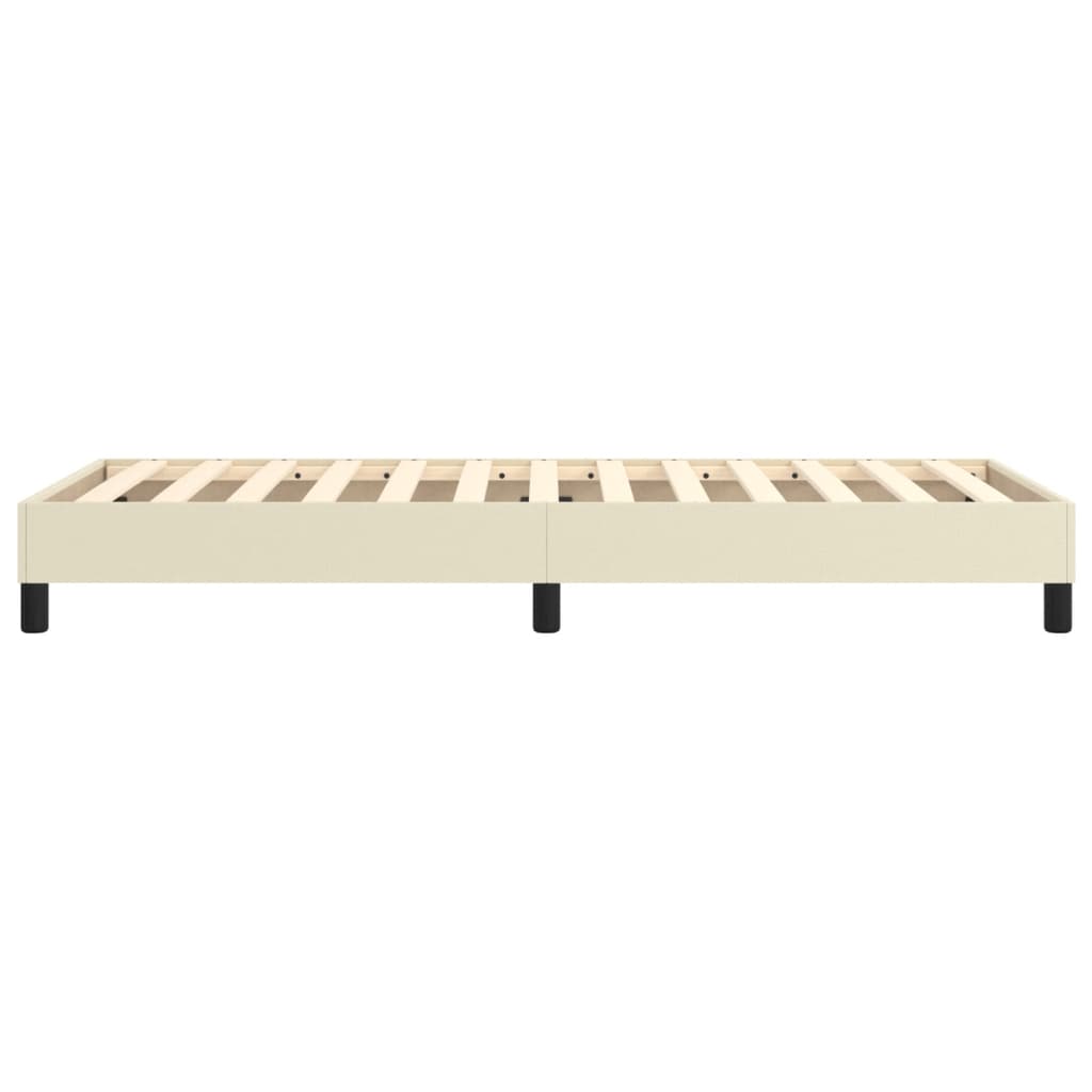 Box Spring Bed Frame Cream 90 X 190 Cm Faux Leather
