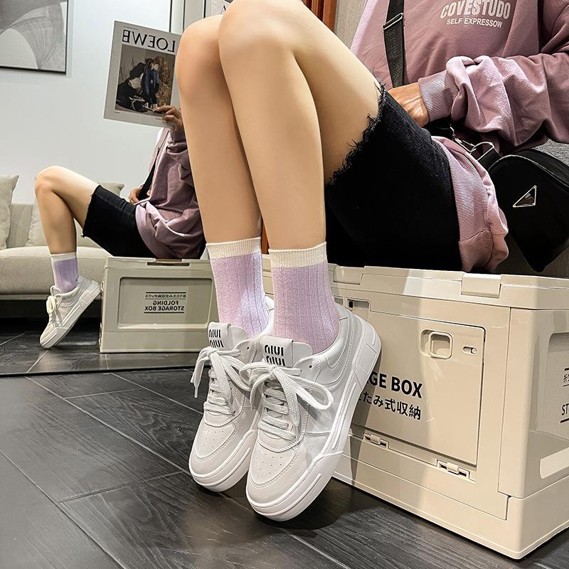Women's Shoes Spring and Summer Cowhide Sports Thick Sole Heightening Retro Old Casual Dirty Shoes Little White Shoes Women