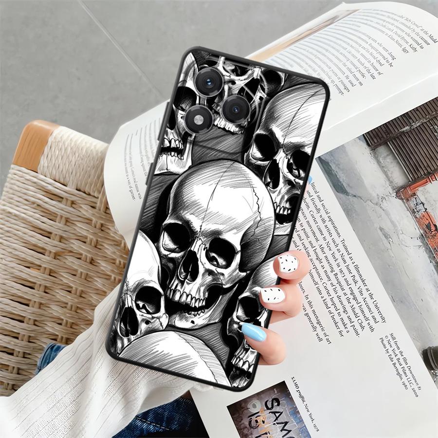 

Case for Honor 70 8X 90 Lite X7a X9c X8 X7 X9a X9 Soft Back Phone Cover Creative Innovation Skull Honor X8 4G