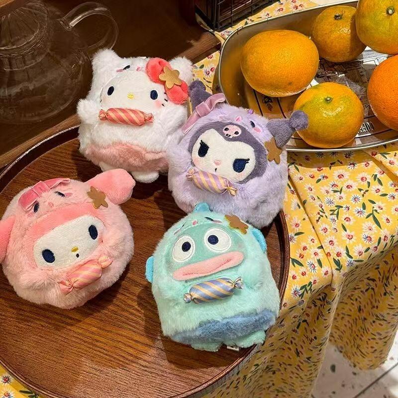 Halloween Ghost Candy Series Kuromi Cinnamoroll My Melody Hangyodon Hello Kitty Plush Toy Keychain Kawaii Cute Soft Gift