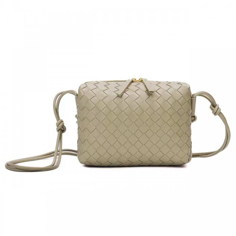Handwoven Mini Square Crossbody Bag Women Soft PU Leather Shoulder With Zip Urban Chic Style