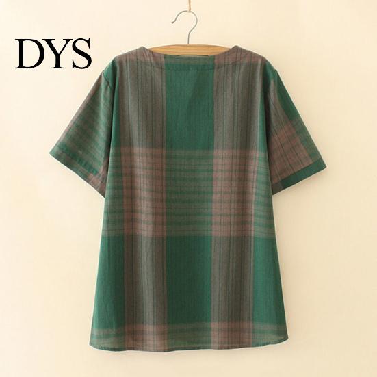 Short Sleeve Top Set 2 Pcs/Set Women T-shirt Pants Plus Size Homewear Outfit Color Matching Plaid Print Casual Two-piece Round Neck Wide Leg