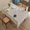 American Retro Pastoral Hollow Crochet Tablecloth Rectangular Round Dining Table Coffee Table Tablecloth Cabinet Cover Towel Household